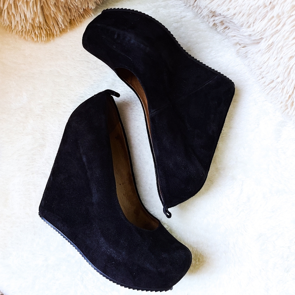 ALDO Black Velvet Wedges